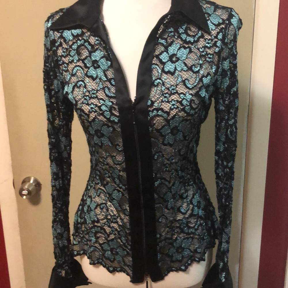Black and turquoise shirt